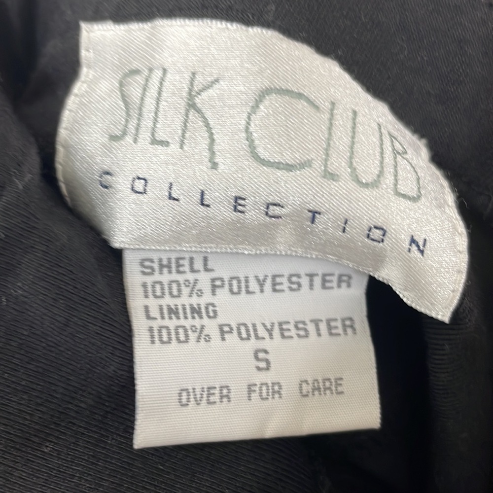 Silk Club Collection Black Flowy Maxi Skirt w/Brown Polka Dot Pattern Size Small - Picture 7 of 8